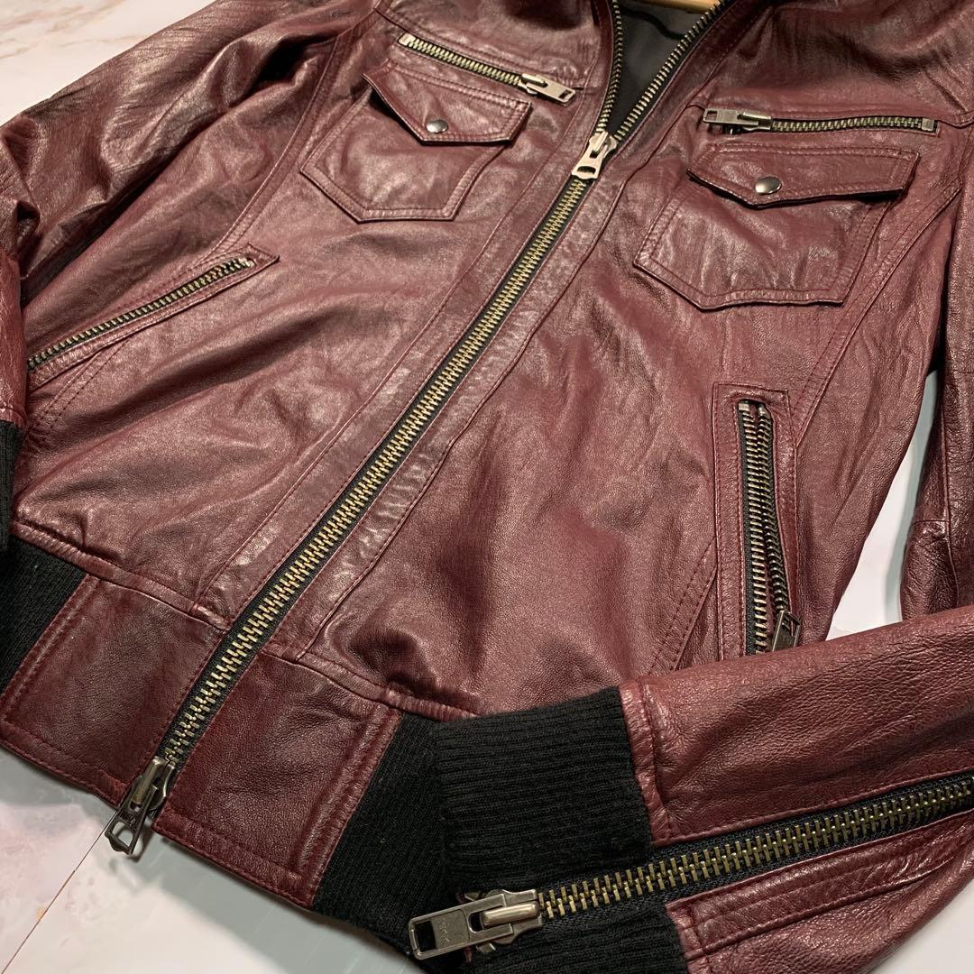 JACKROSEジャックローズピッグレザー ハイネック シングルライダース