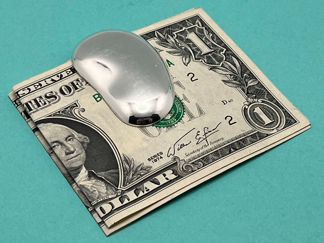 c444 廃盤　希少　美品　ティファニー　ビーン　マネークリップ　Ag925