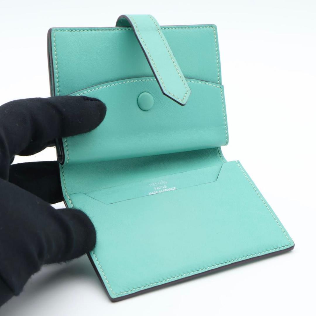 【極美品】HERMES ベアンミニ　ヴォースイフト　ミント系　二つ折り財布