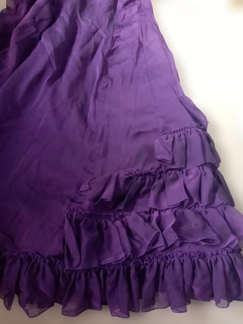 Lina フラメンコスカート 紫色 フリル付き