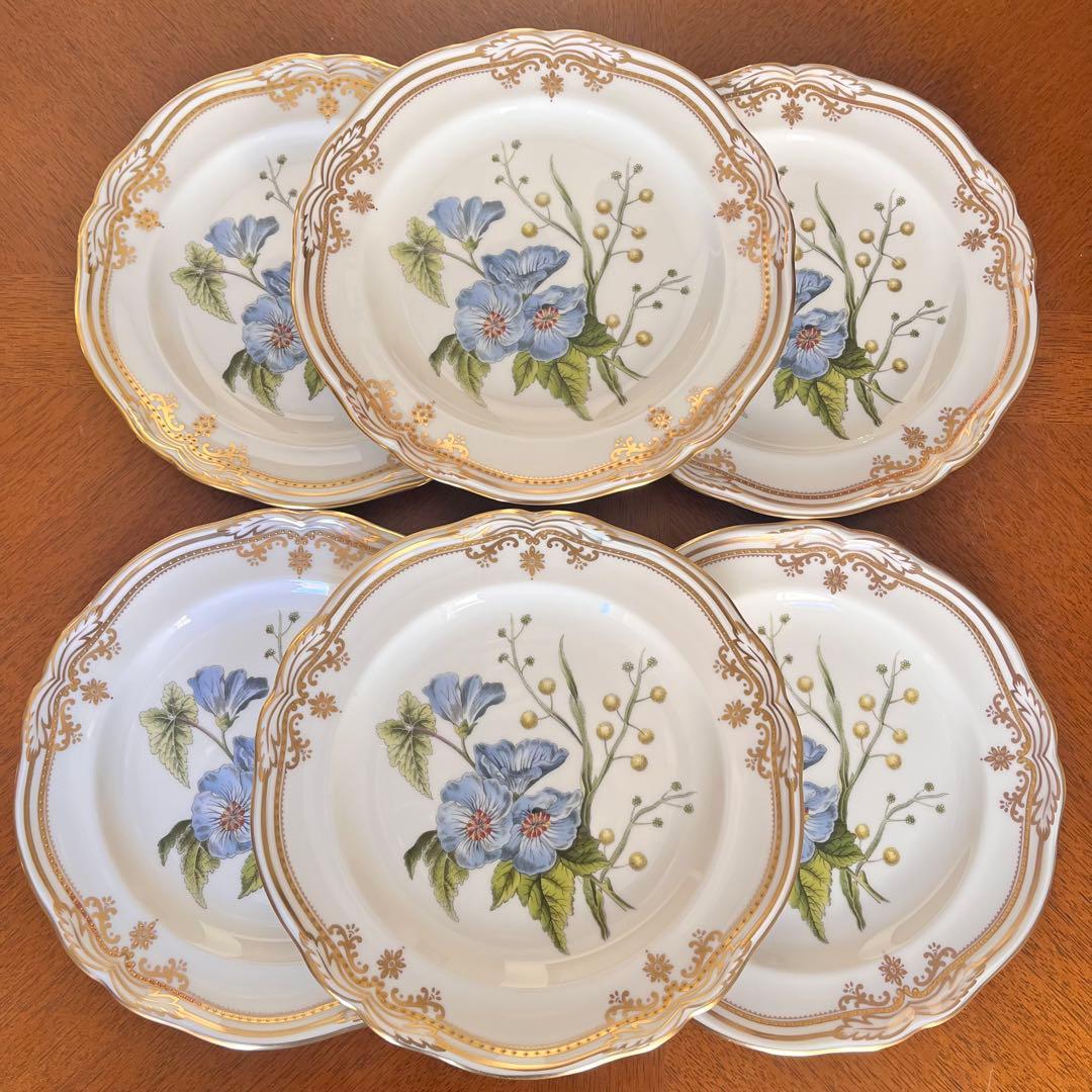 【希少品】英国製　スポード ★スタッフォードフラワー★デザート皿　6枚