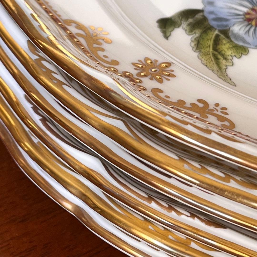 【希少品】英国製　スポード ★スタッフォードフラワー★デザート皿　6枚