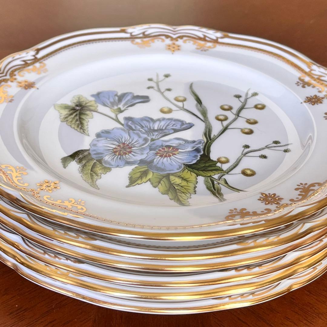 【希少品】英国製　スポード ★スタッフォードフラワー★デザート皿　6枚