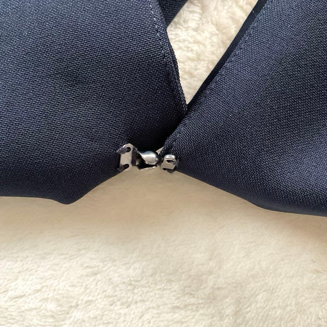 【美品】プラステ ノーカラー セットアップ パンツ スーツ ネイビー Ｌ