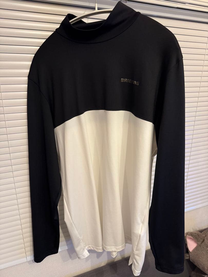 BRIEFING ハイネック長袖シャツ L 黒/白