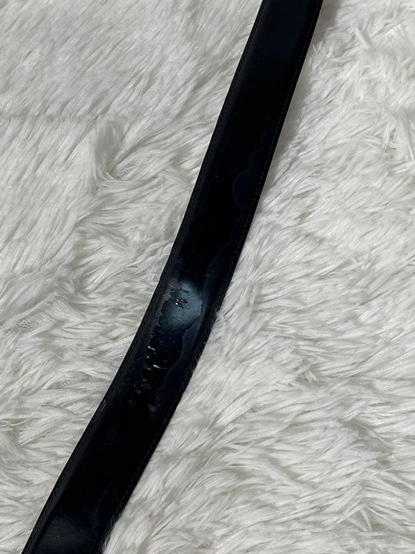 LOUIS VUITTON ルイヴィトン 本革 レザーベルト 黒 シルバー金具