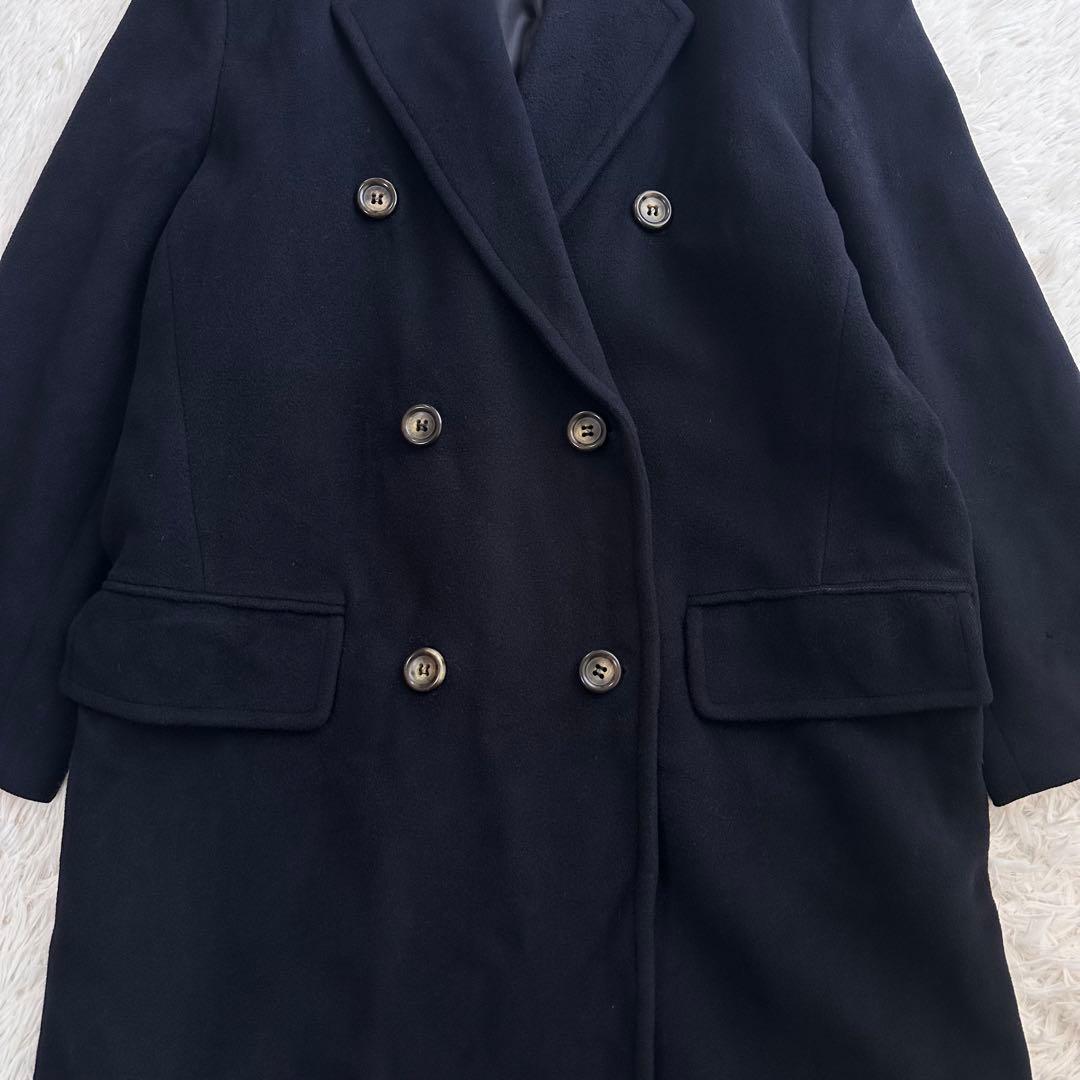 MAXMARAマレーラ 大きいサイズ ロングコート ダブル 紺 イタリア製 XL