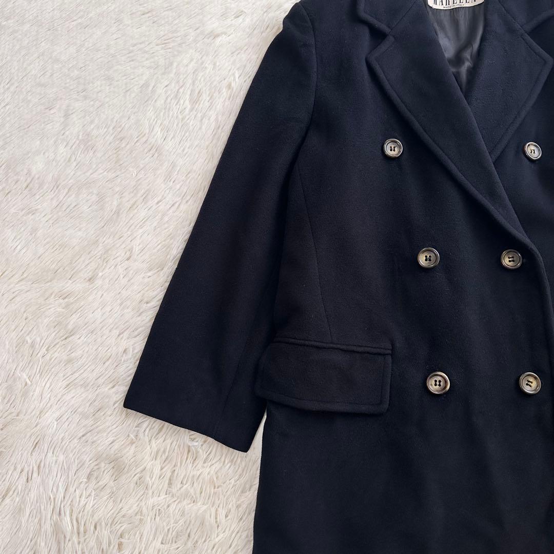 MAXMARAマレーラ 大きいサイズ ロングコート ダブル 紺 イタリア製 XL