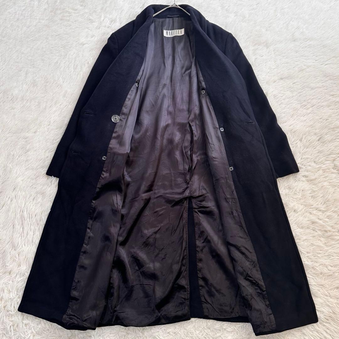 MAXMARAマレーラ 大きいサイズ ロングコート ダブル 紺 イタリア製 XL