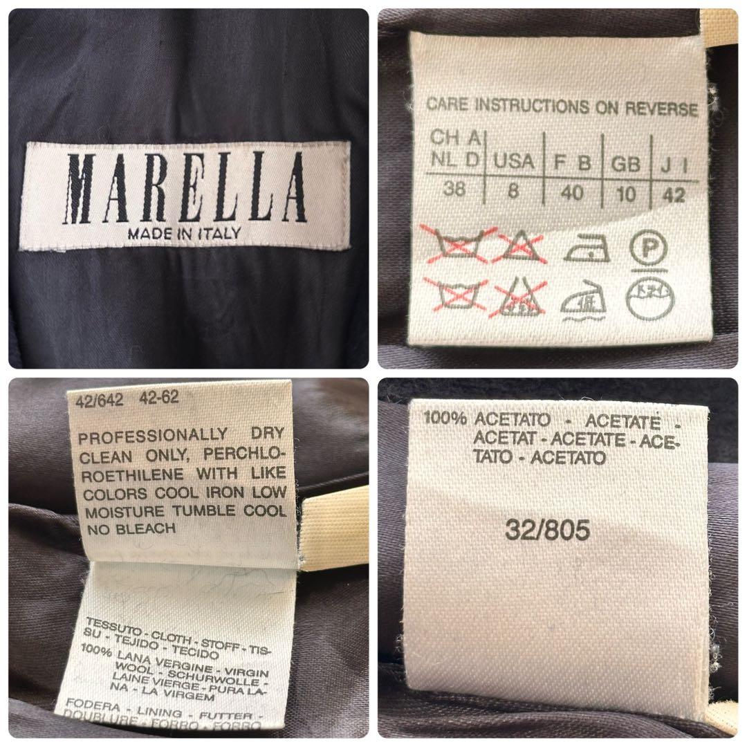 MAXMARAマレーラ 大きいサイズ ロングコート ダブル 紺 イタリア製 XL