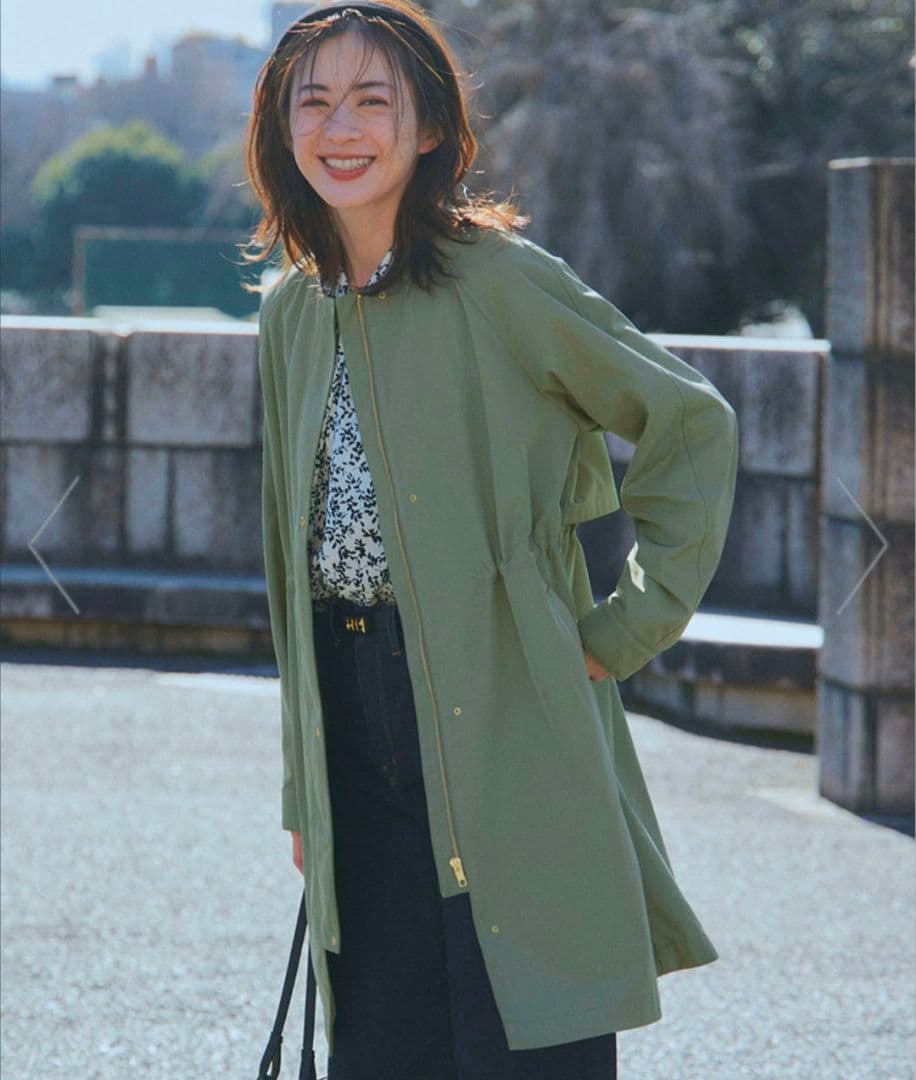 現行　25SS　23区　【撥水加工】ライトツイル　ノーカラーコート　40