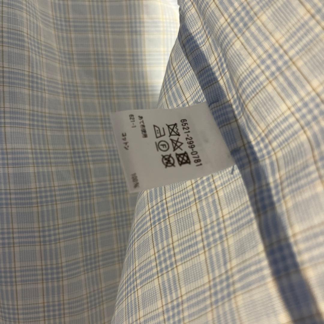 Drawer 水色 ノースリーブ 36 チェック コットンブラウス