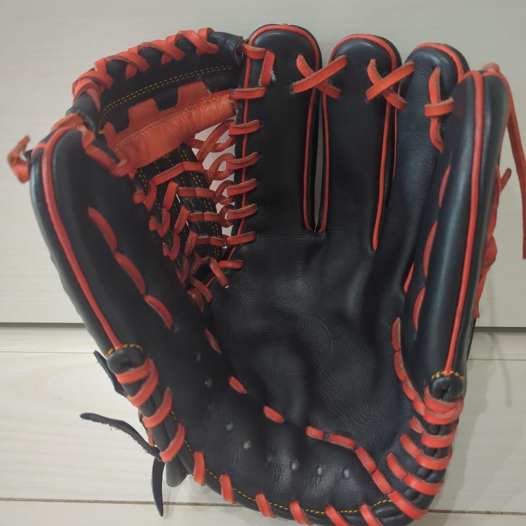 久保田Slage 軟式グローブ 黒/オレンジ
