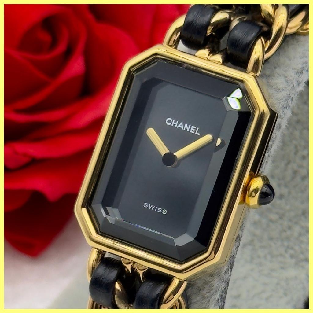 外装新品仕上 シャネル プルミエールM ゴールド クォーツ 腕時計 A17