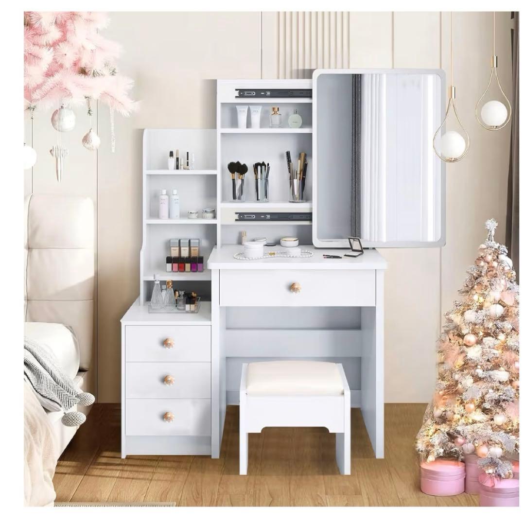 アルファシート ドレッサー 鏡台 コンパクト 3段引き出し