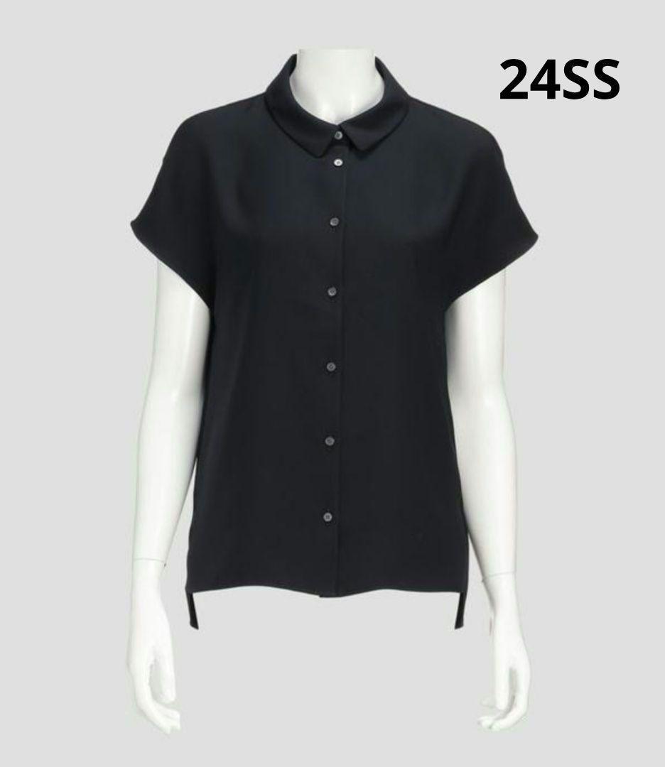 theory luxe 24SS Marvine 襟付きブラウス ネイビー 38