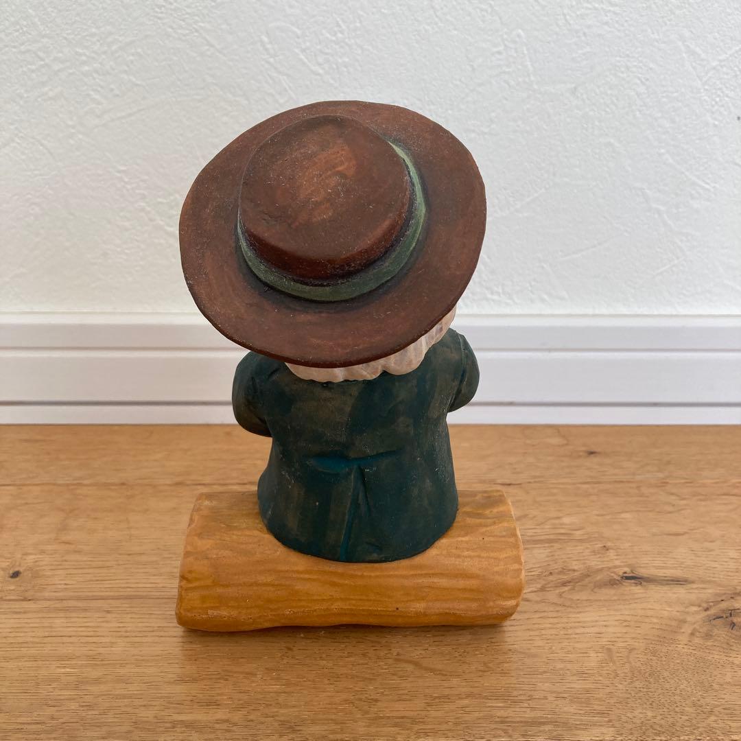 煙出し人形 パイプおじさん 香炉　お香立て　陶器製　置き物　ヴィンテージ