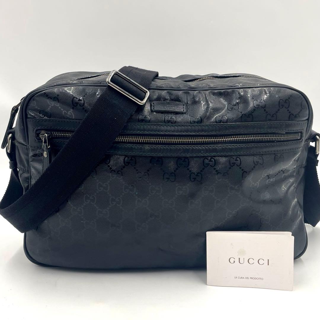 GUCCI グッチ ショルダーバッグ GG インプリメ メッセンジャー ブラック