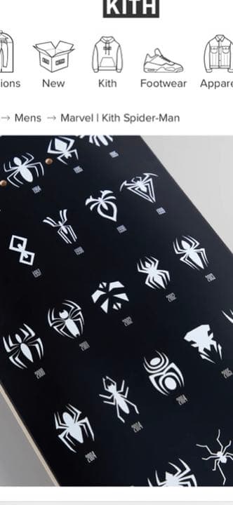 スケートボード KITH Spiderman 60anniversary Skateboard