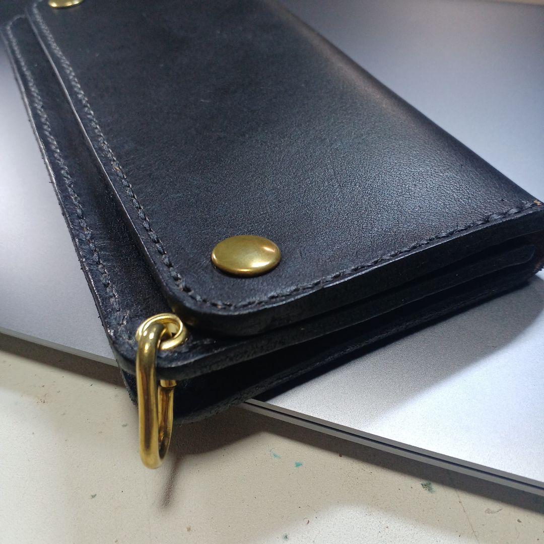 トラッカーウォレット　ロング　茶芯　ハンドメイド