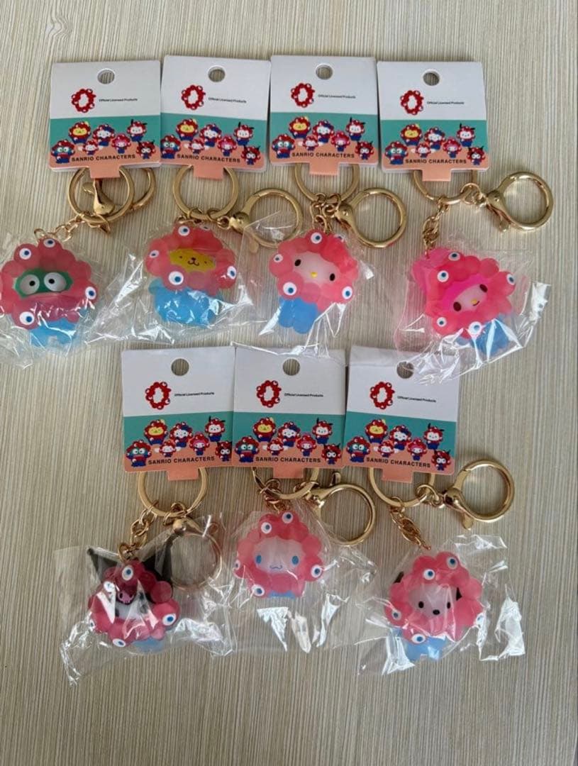 サンリオミャクミャクなりきり　クリアカラーキーホルダー　コンプリートセット