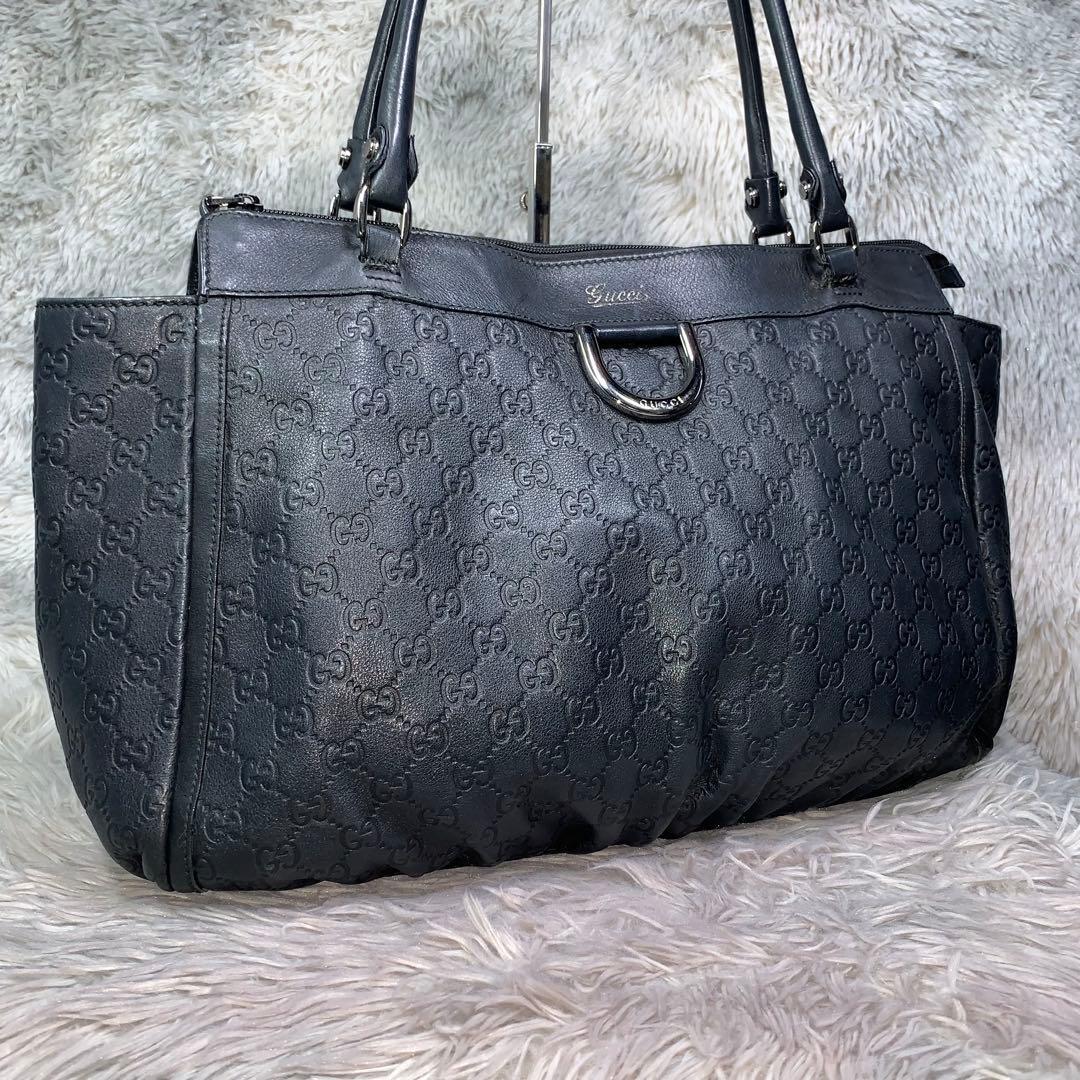 GUCCI グッチ アビー シマレザー トートバッグ ショルダーバッグ レザー