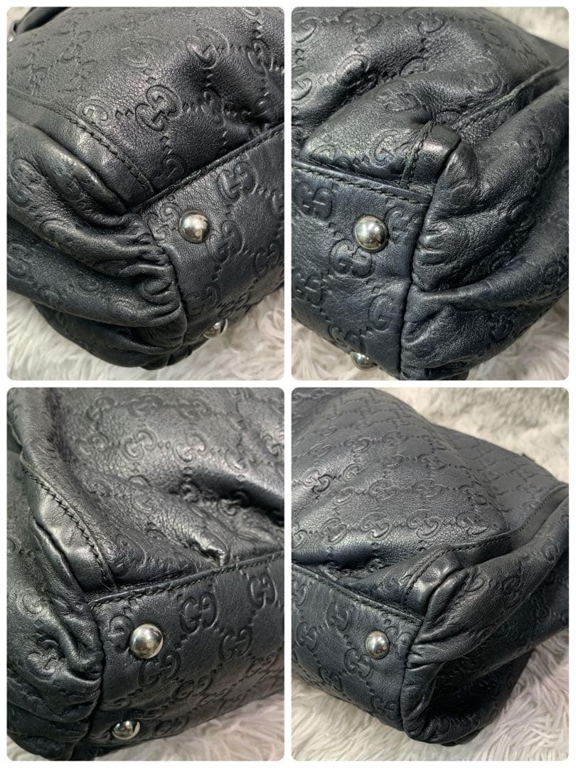 GUCCI グッチ アビー シマレザー トートバッグ ショルダーバッグ レザー