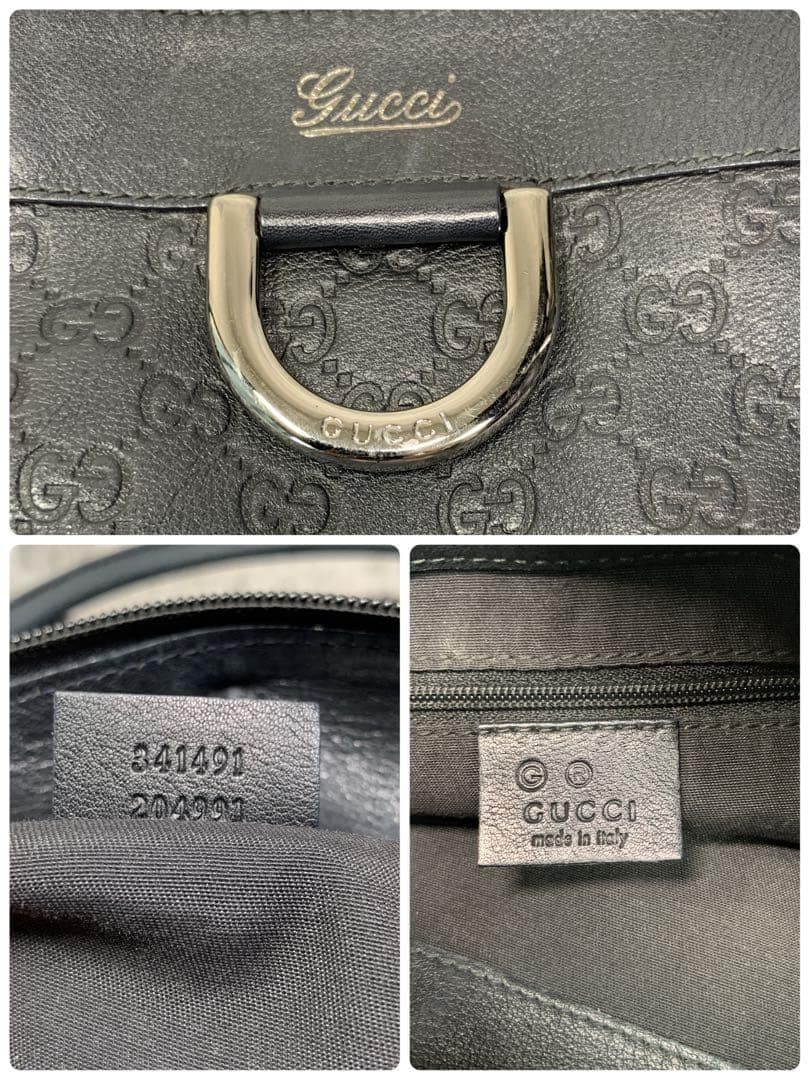 GUCCI グッチ アビー シマレザー トートバッグ ショルダーバッグ レザー