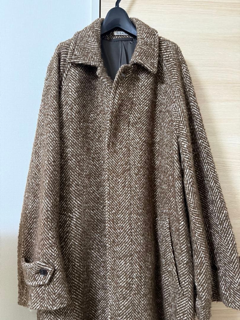 オーラリー　WOOL ALPACA HERRINGBONE TWEED COAT