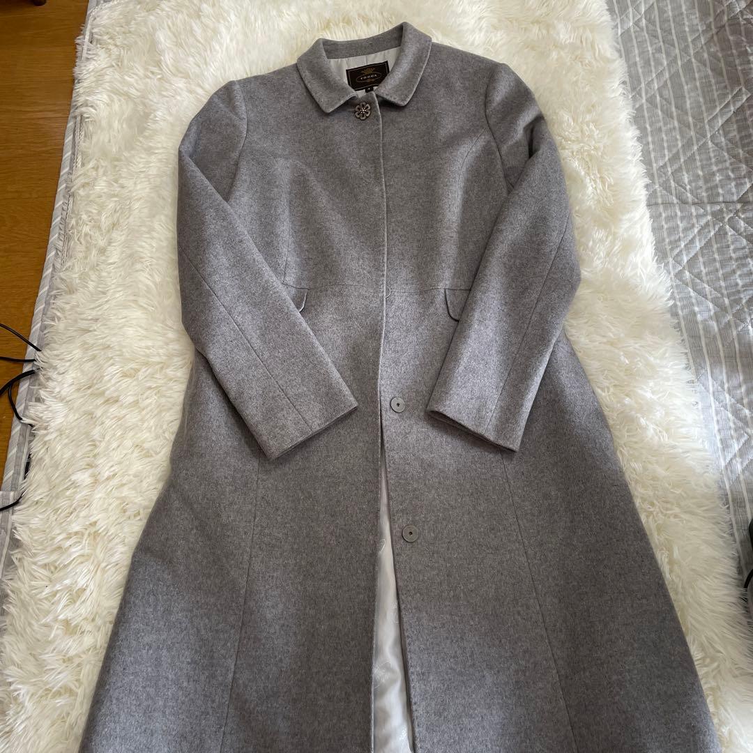 本日限定価格TOCCA グレー ロングコート サイズ4 カシミヤ100%