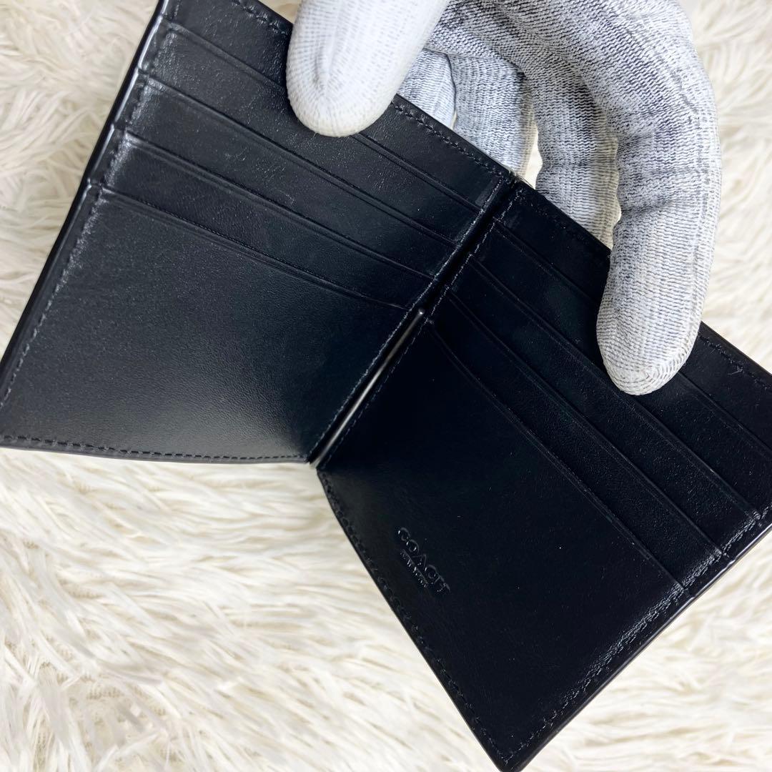 【極美品】 COACH マネークリップ シグネチャー エンボス