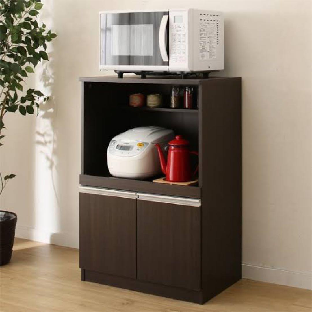 【幅60cm】レンジ台 食器棚 キッチンカウンター ニトリ ダークブラウン
