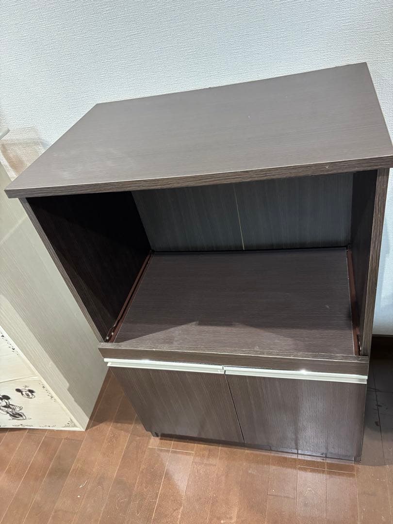 【幅60cm】レンジ台 食器棚 キッチンカウンター ニトリ ダークブラウン