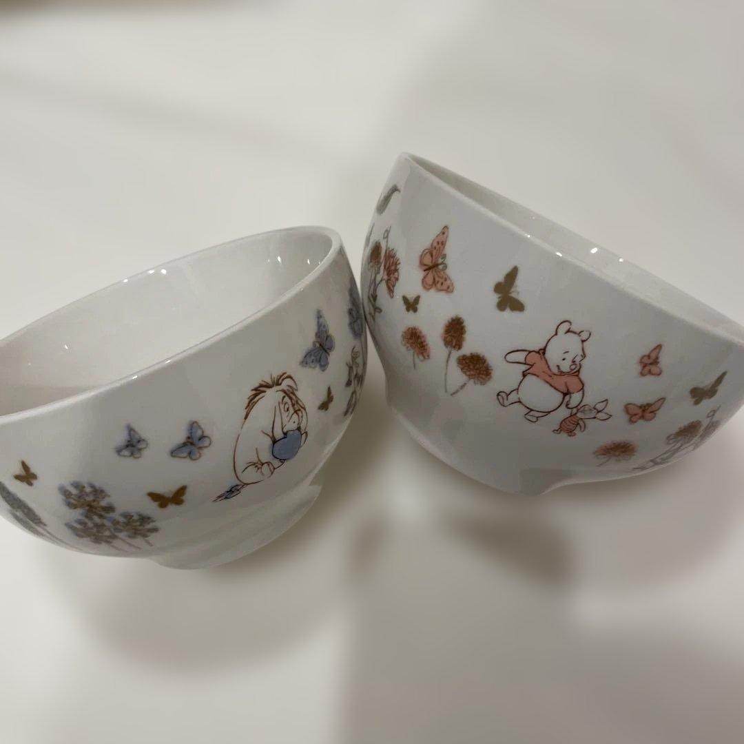 ディズニープーさん イーヨー 飯碗 2個セット　大きめ　高さ8 幅13 希少