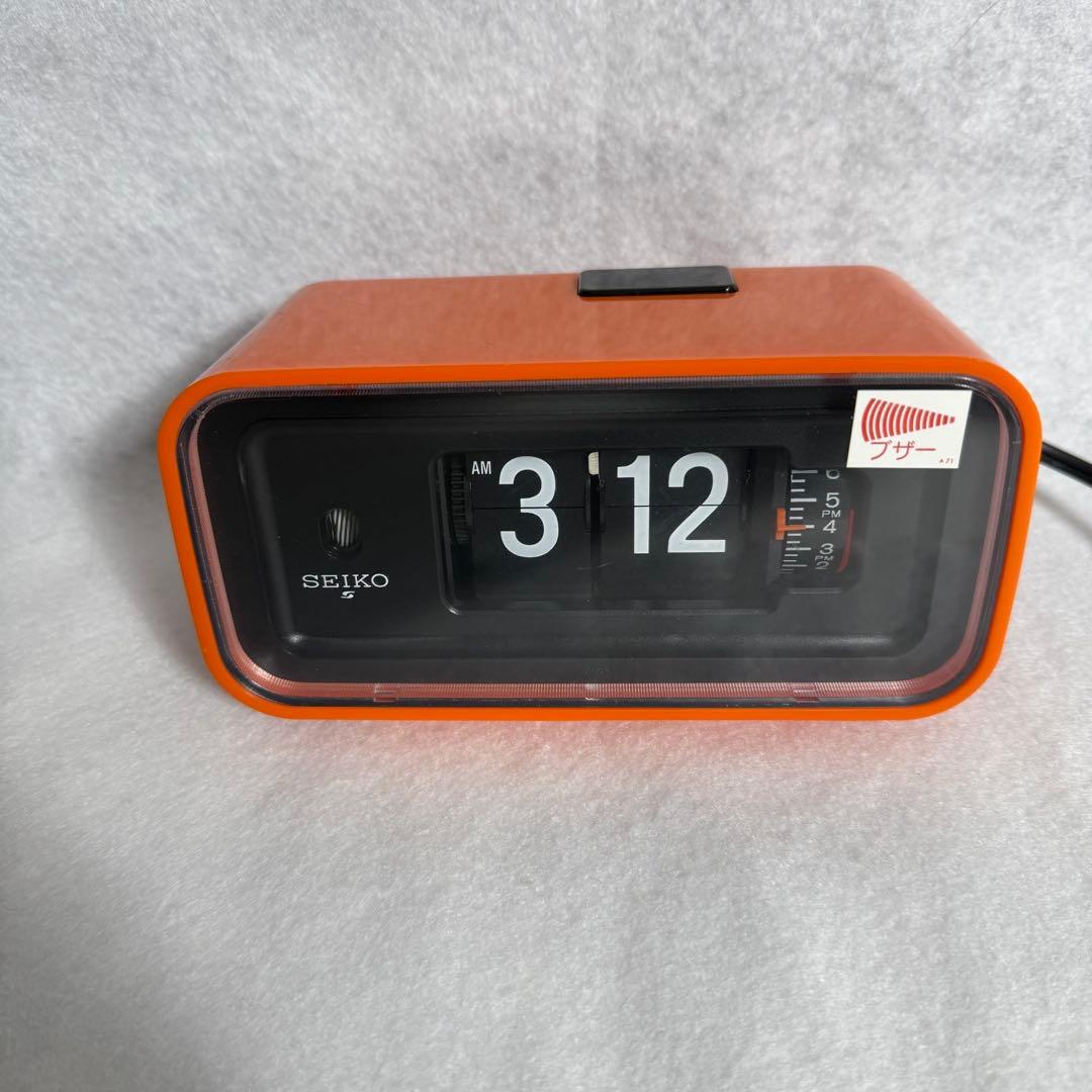 SEIKO セイコー パタパタ 時計 目覚まし時計 DP662 オレンジ レトロ