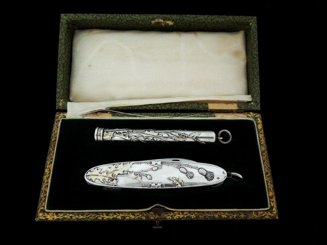 フランス　シルバーペンシル&ポケットナイフ　Eugene Lefebvre　純銀