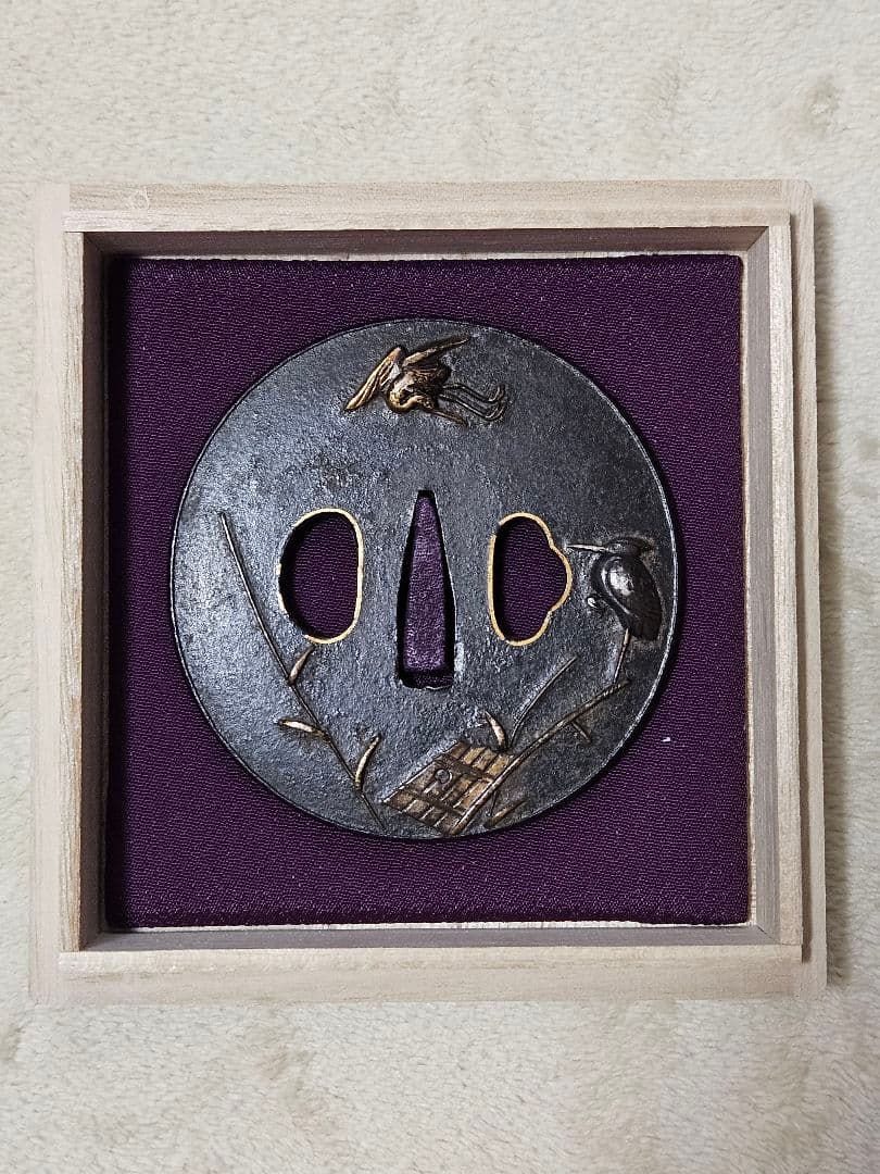 無銘　鷺図　鍔