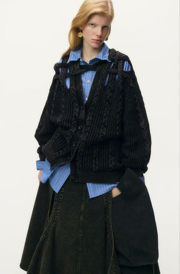 タグ付き　 グレンマーティンス ケーブルニットカーディガン