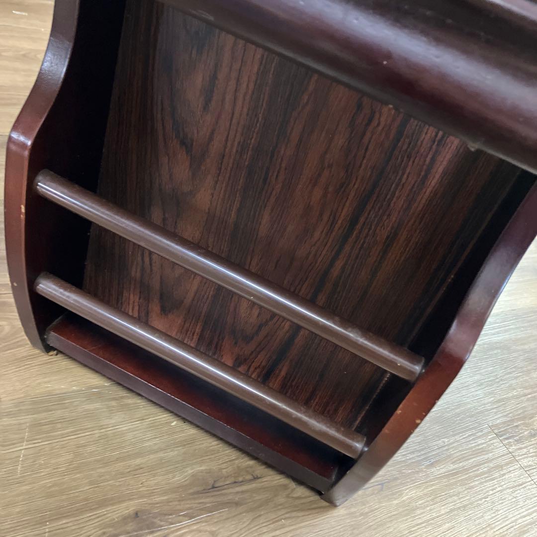 C-4アンティーク センターテーブル 大理石柄天板 マガジンラック付ローテーブル