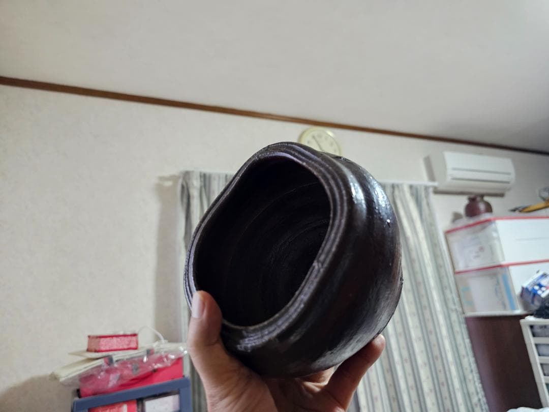 江戸初期 古田織部好み建水 古備前 分銅描判