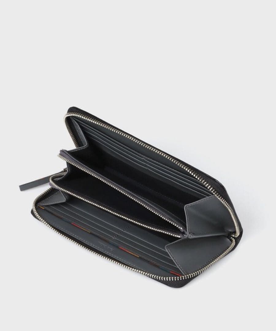 Paul Smith 長財布　新品　ブライトストライププラー　黒　ブラック