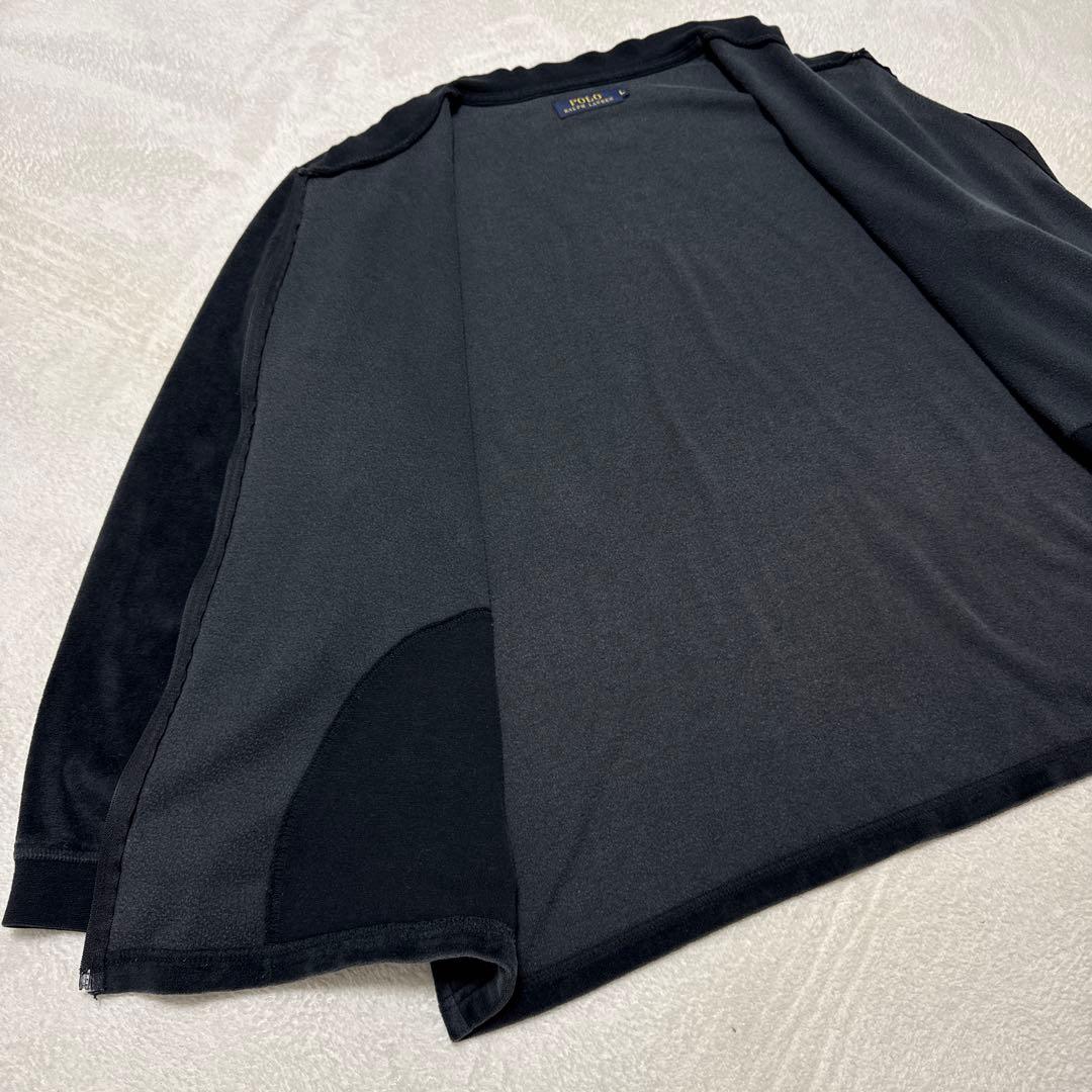美品 ポロラルフローレン トラックジャケット 現行 L ブラック ベロア 春秋冬