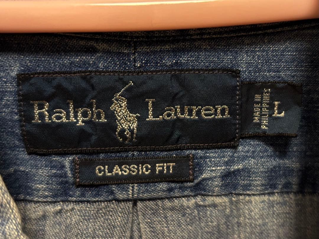 ⭐️大人気⭐️ラルフローレン 長袖 デニムシャツ 胸ロゴ インディゴ ポニーロゴ
