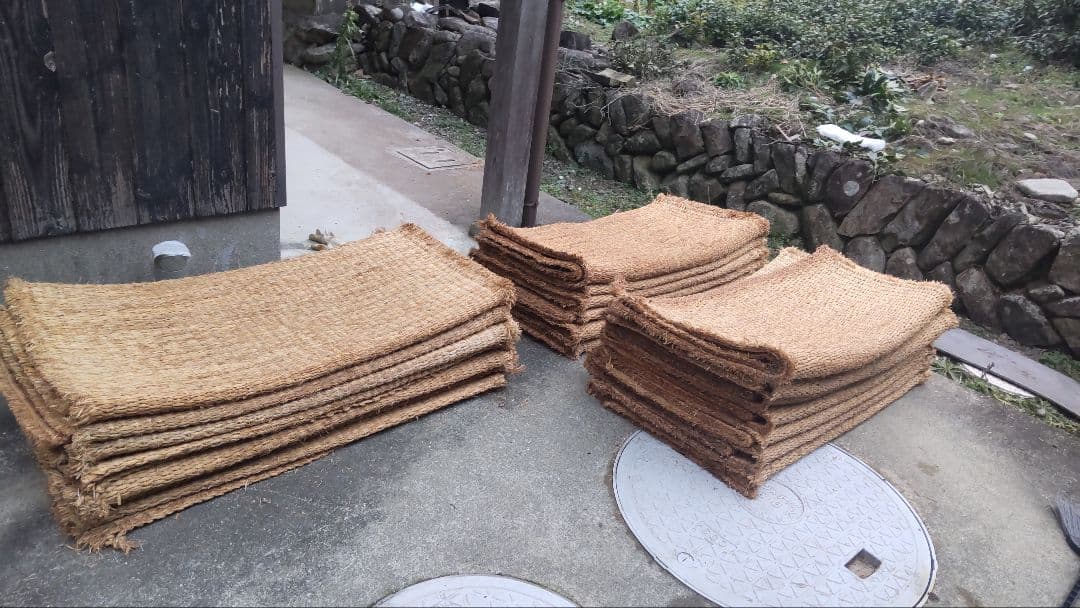 むしろ 筵 古民家 農具 昭和　レトロ わら筵 藁筵