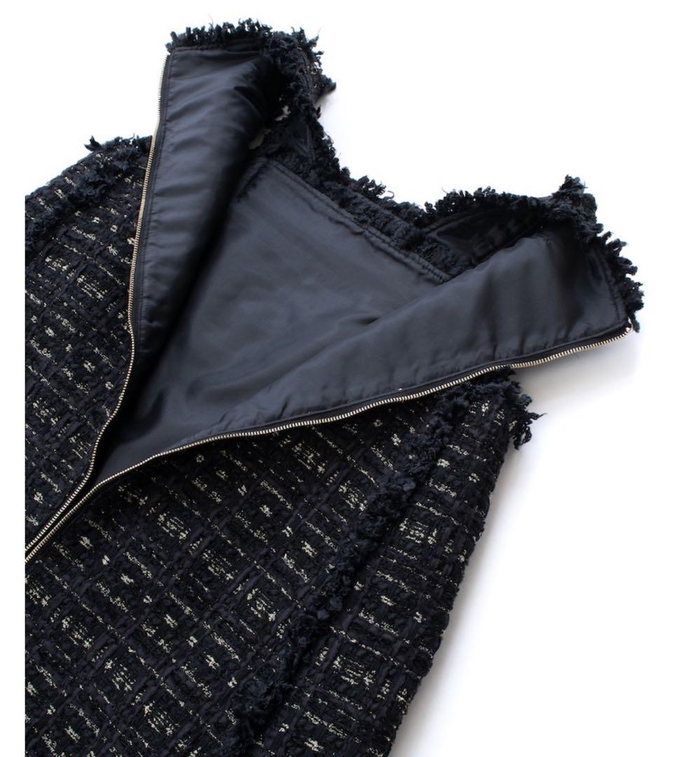 【美品】obli ツイードジャンパーワンピース