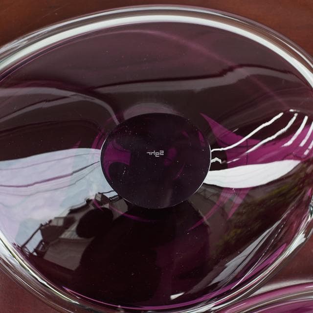 sghr スガハラ パレット 変形プレート ワインレッド ガラス