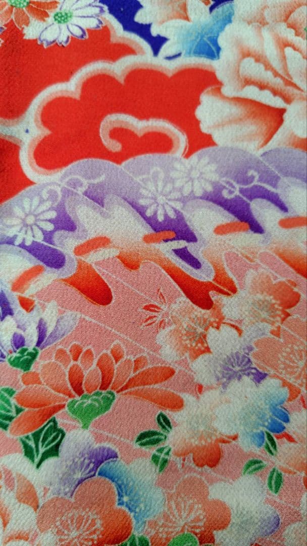 RK381アンティーク子供着物江戸縮緬着丈81センチ裄丈38センチ貴重な着物綺麗