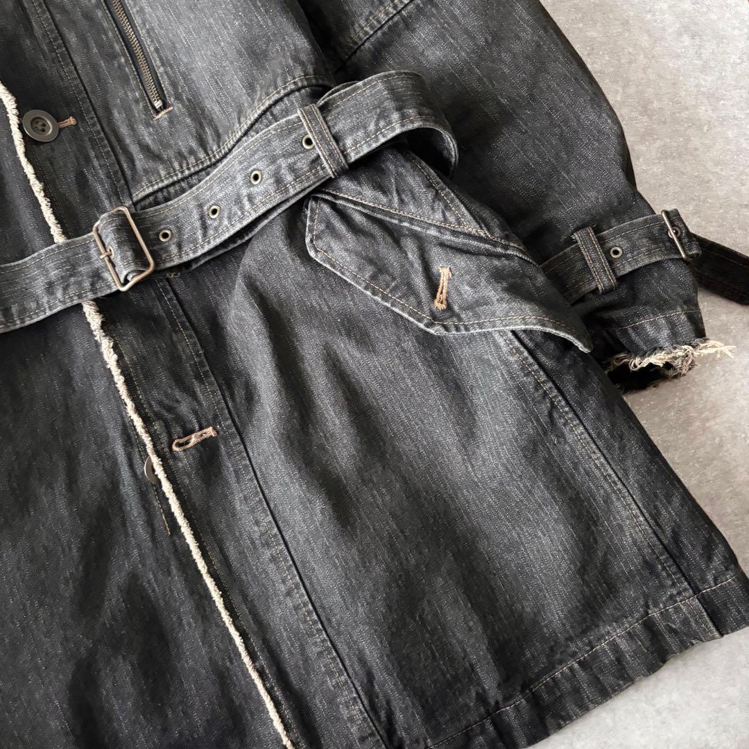 【ブラックフライデー価格】archiveデニムベルトコートギミックグランジY2K