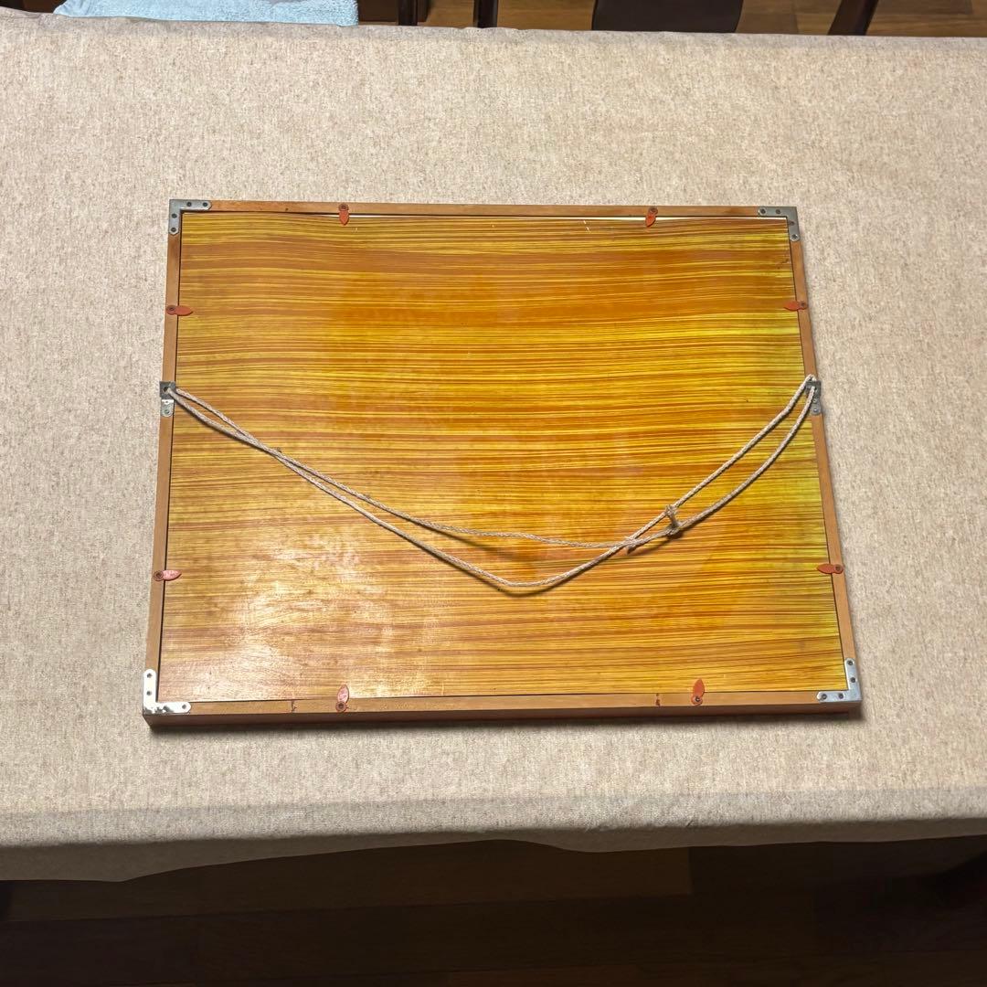 ヴィンテージ アンティーク 松鳩文化刺繍 専用額縁つき 風景 糸の絵