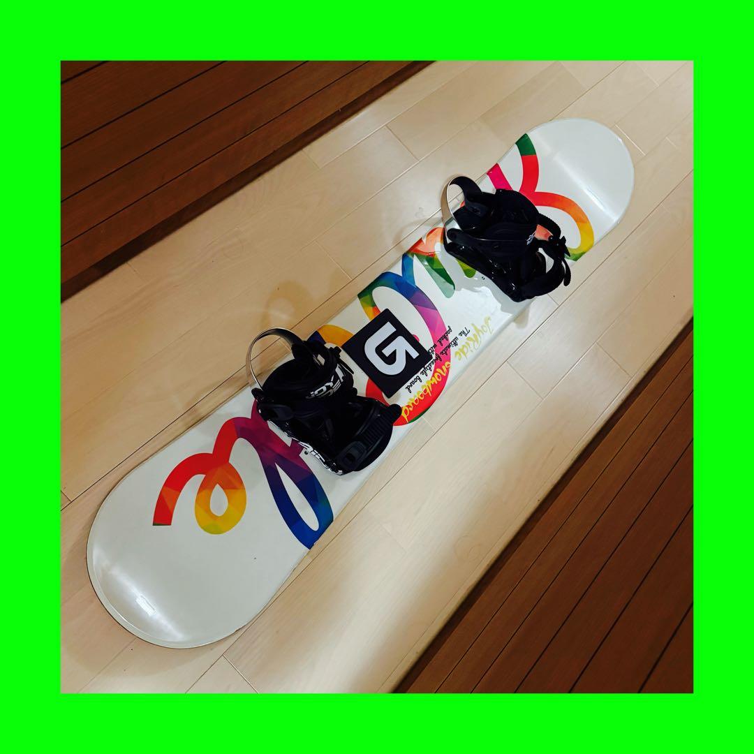 143cmスノーボード ビンディングバインディング付き初心者女性キッズレディース